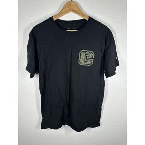 Champion Shirt Mens Medium Black Athletic Club C Logo Graphic Tee Tagless